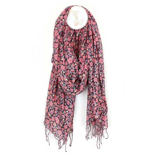 Pink Mix Floral Jasmine Print Scarf by Peace of Mind